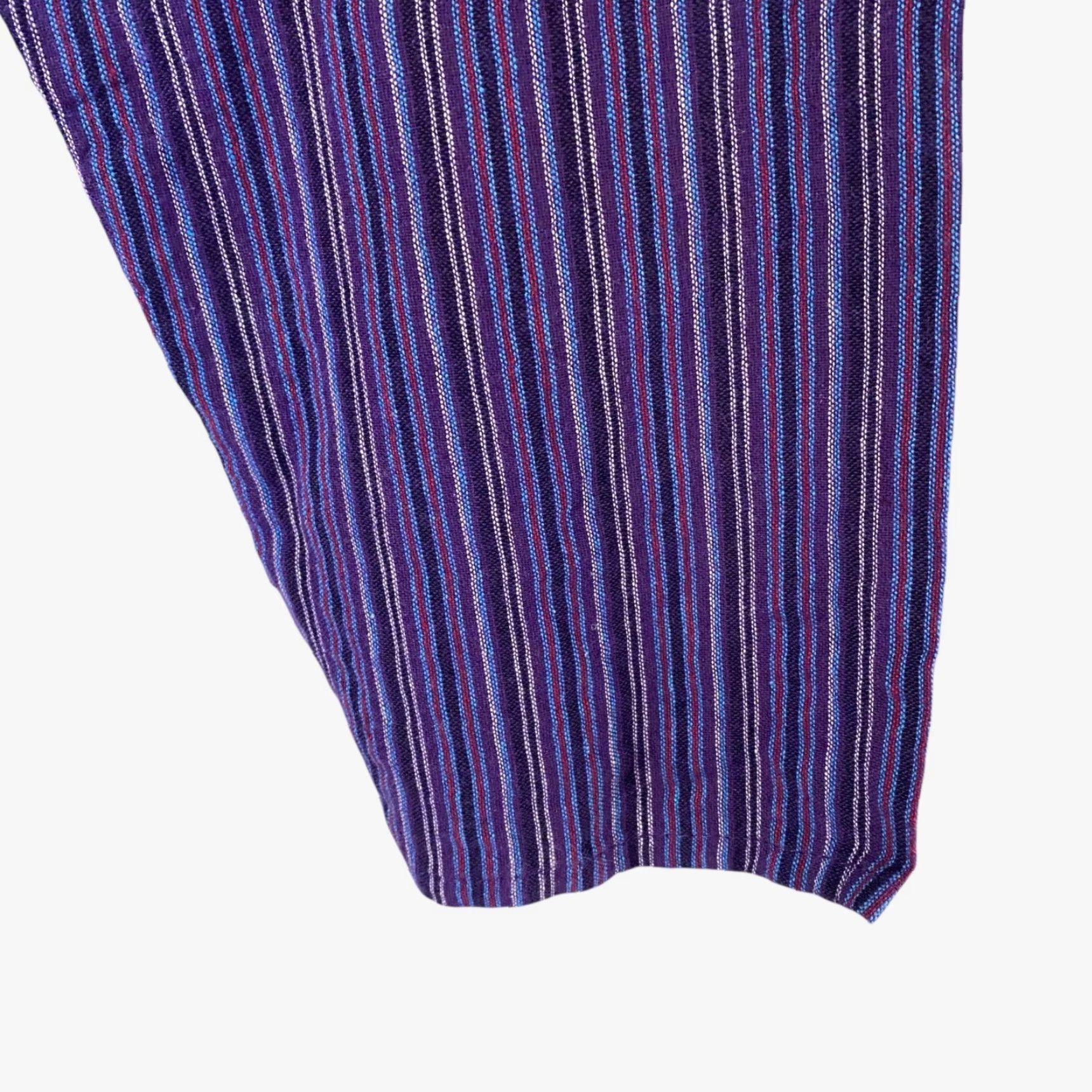Etro VINTAGE EzHippie Retro Striped Grandad Collared Shirt Men's XXL Purple Cotton All Seasons Size US XXL / EU 58 / 5 - 7 Thumbnail