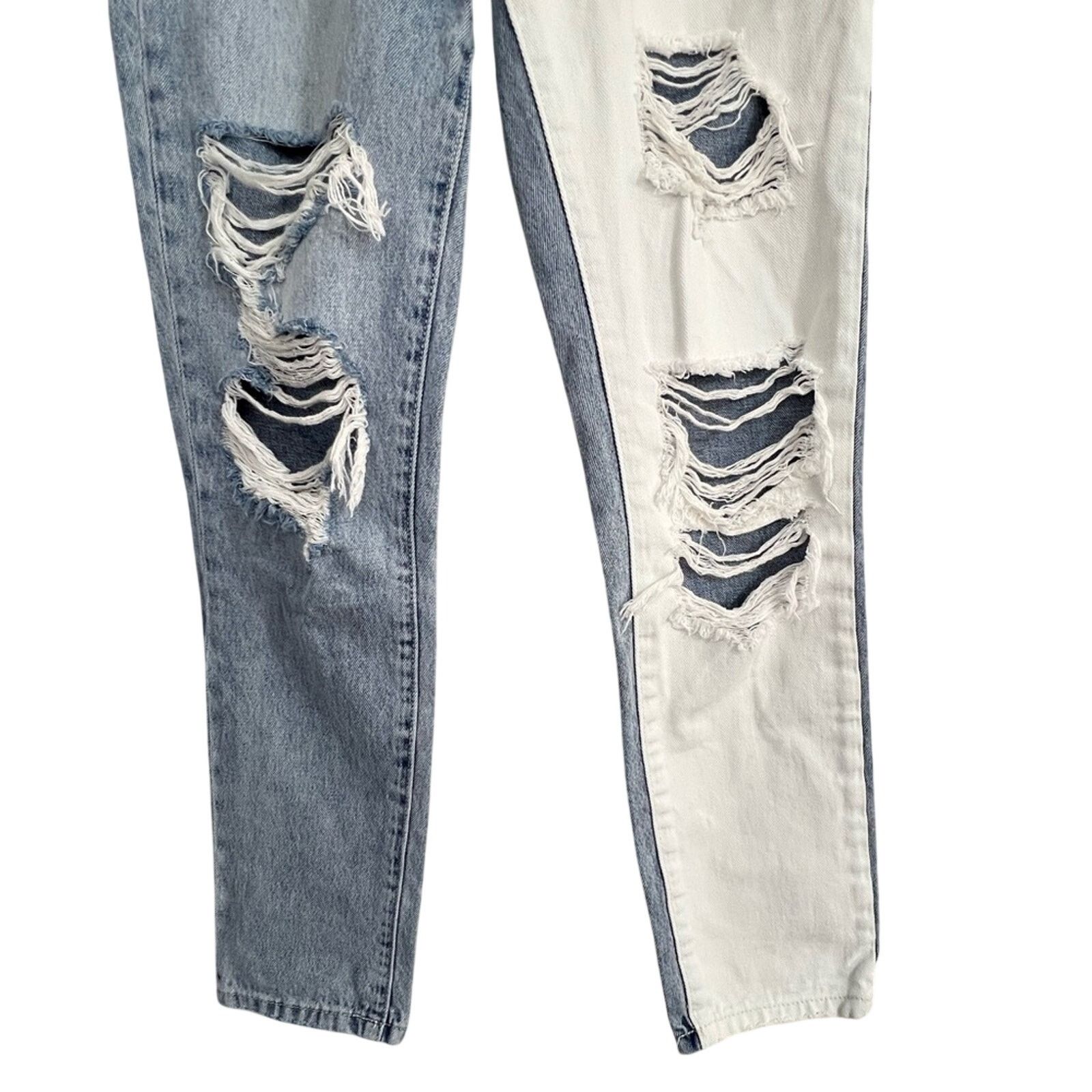 Velvet Vervet Steady Heart Split Two Tone Mom Jeans V2804 Size 24 Size 42" / US 20 - 4 Thumbnail