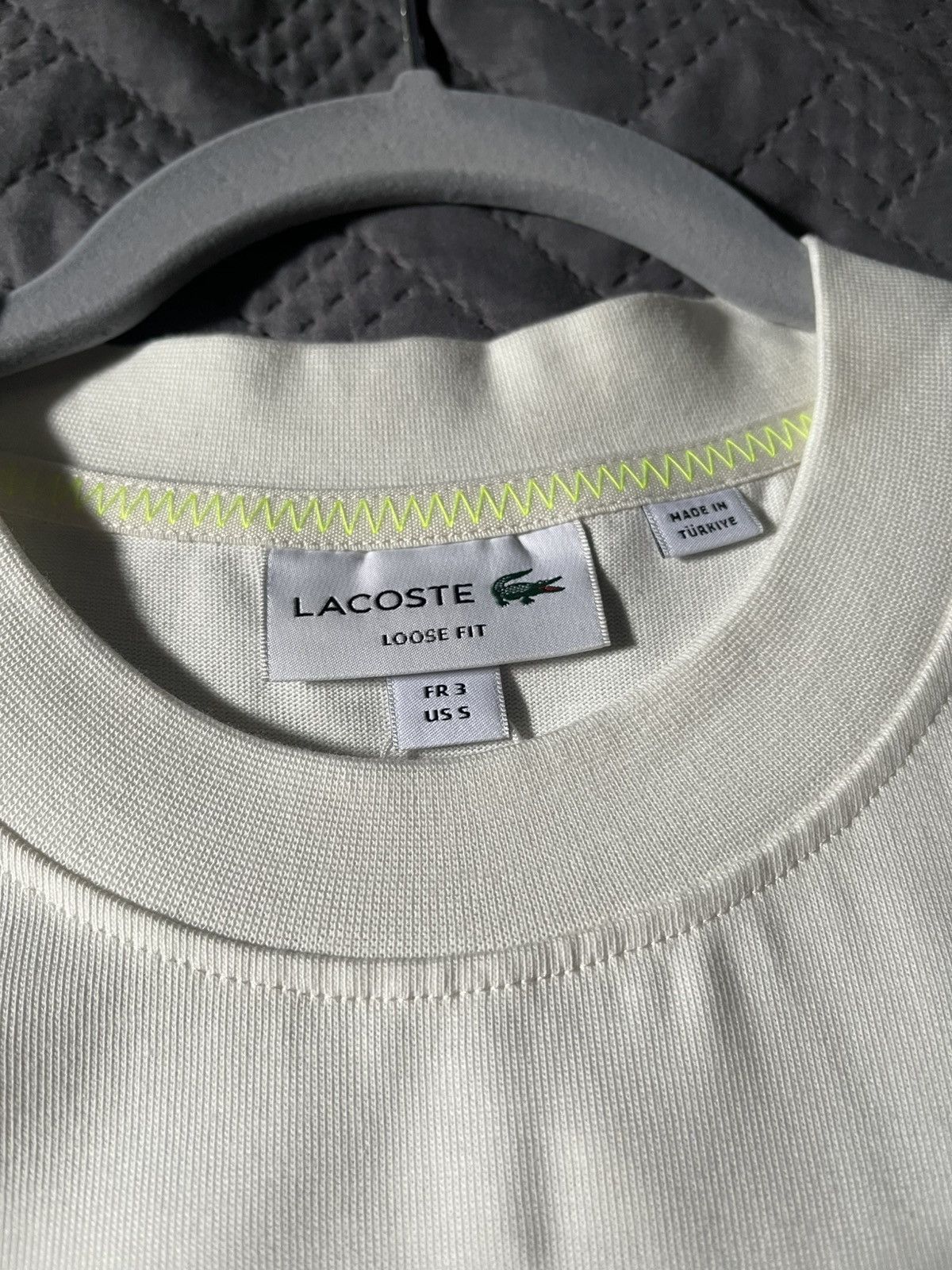 Lacoste Lacoste Mens Loose Fit Cotton Jersey Print T-Shirt White Size US S / EU 44-46 / 1 - 2 Thumbnail