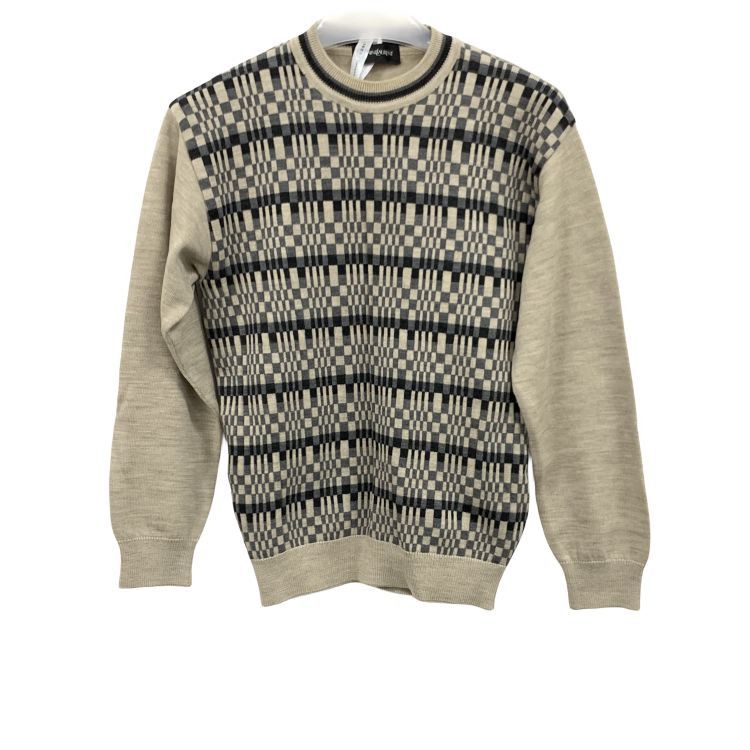 Yves Saint Laurent Yves Saint Laurent Check Pattern Sweater Size M Size US M / EU 48-50 / 2 - 1 Thumbnail
