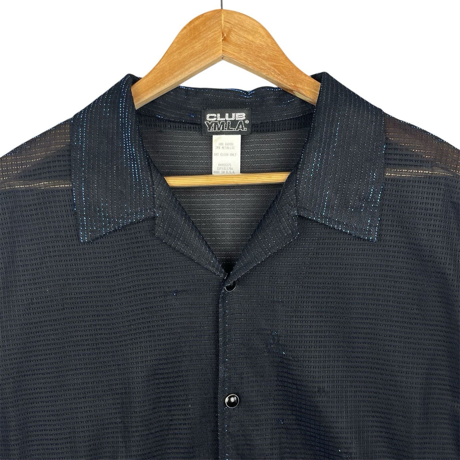 Other Vtg Club YMLA Metallic Blue Mesh Shirt Men's Large CyberGoth Size US L / EU 52-54 / 3 - 1 Thumbnail