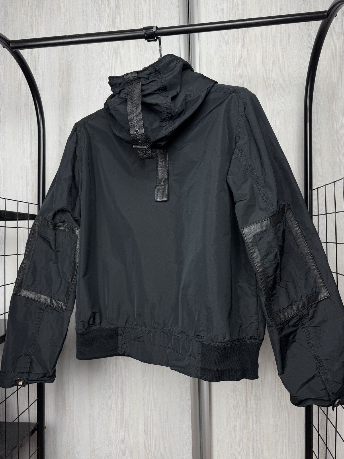 Pal Zileri Pal Zileri Lab black nylon leather multipocket hooded jacket Size US L / EU 52-54 / 3 - 8 Thumbnail