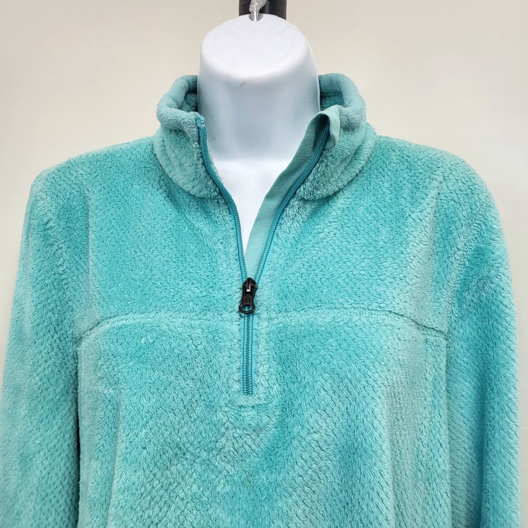 Talbots Talbots Sweater Womens Sz M Quarter Zip Pullover Turquoise Knit Long Sleeve Casual Travel Winter Spring Fall Size M / US 6-8 / IT 42-44 - 3 Thumbnail