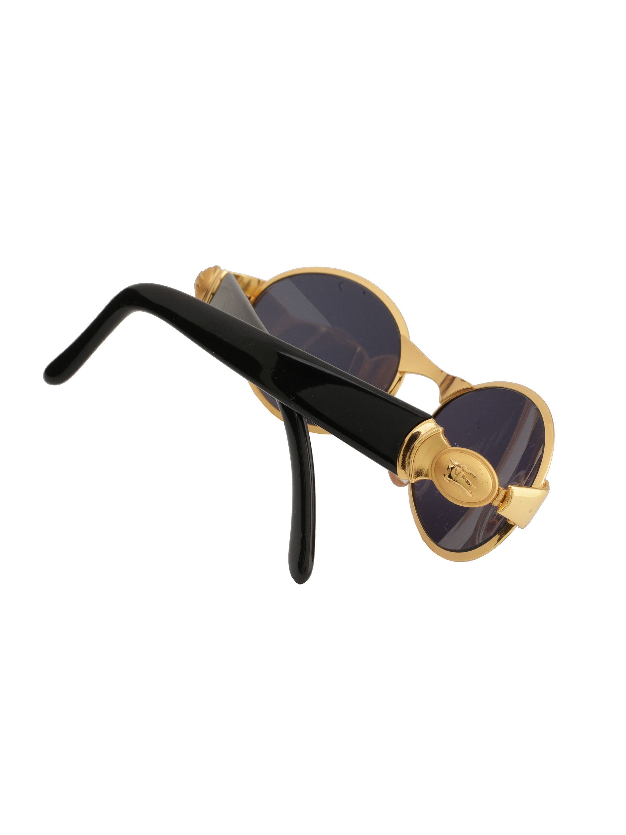 Burberry Burberry’s ’90s Gold Black Oval Sunglasses Size ONE SIZE - 4 Thumbnail