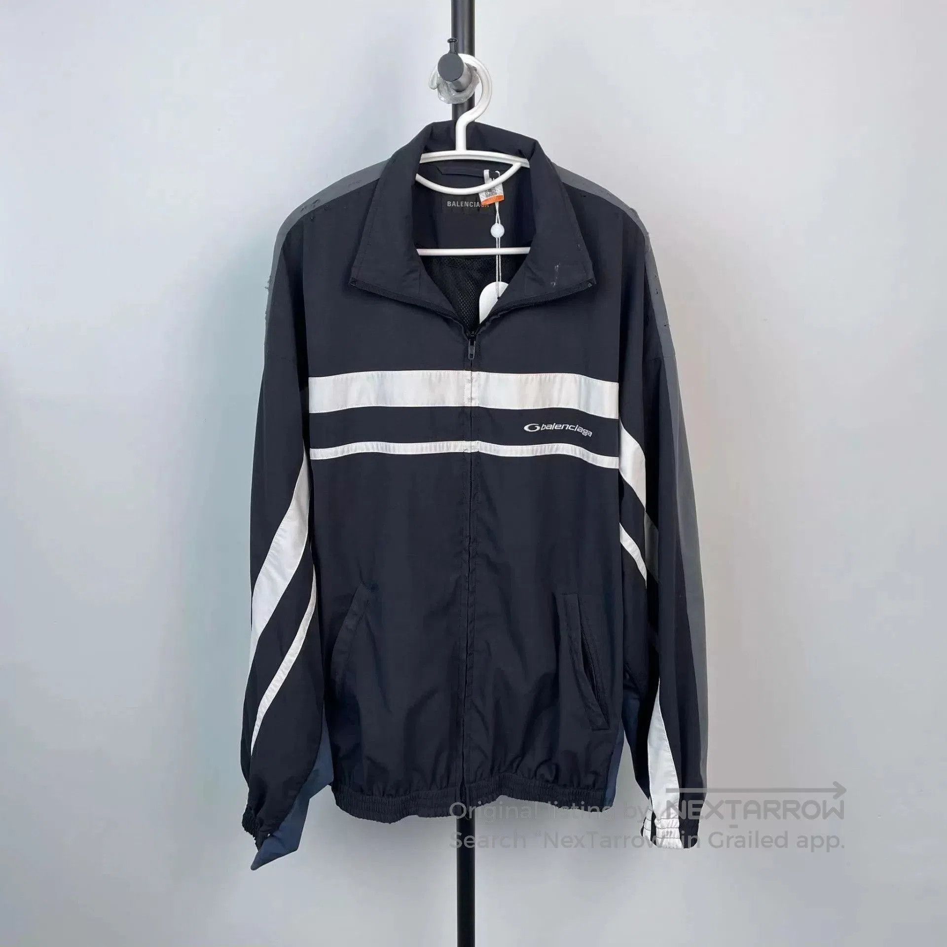 Balenciaga Multi Color Striped Lightweight Zip-Up Jacket S. Size US S / EU 44-46 / 1 - 1 Thumbnail