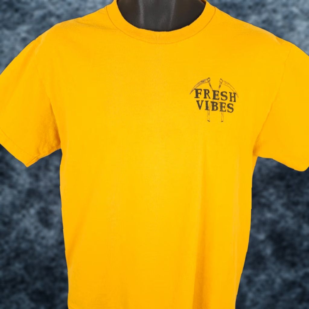 Vintage Good Friends Bad Habits T Shirt Mens Size Medium Yellow Grim Reaper Beers Shirt Size US M / EU 48-50 / 2 - 1 Thumbnail