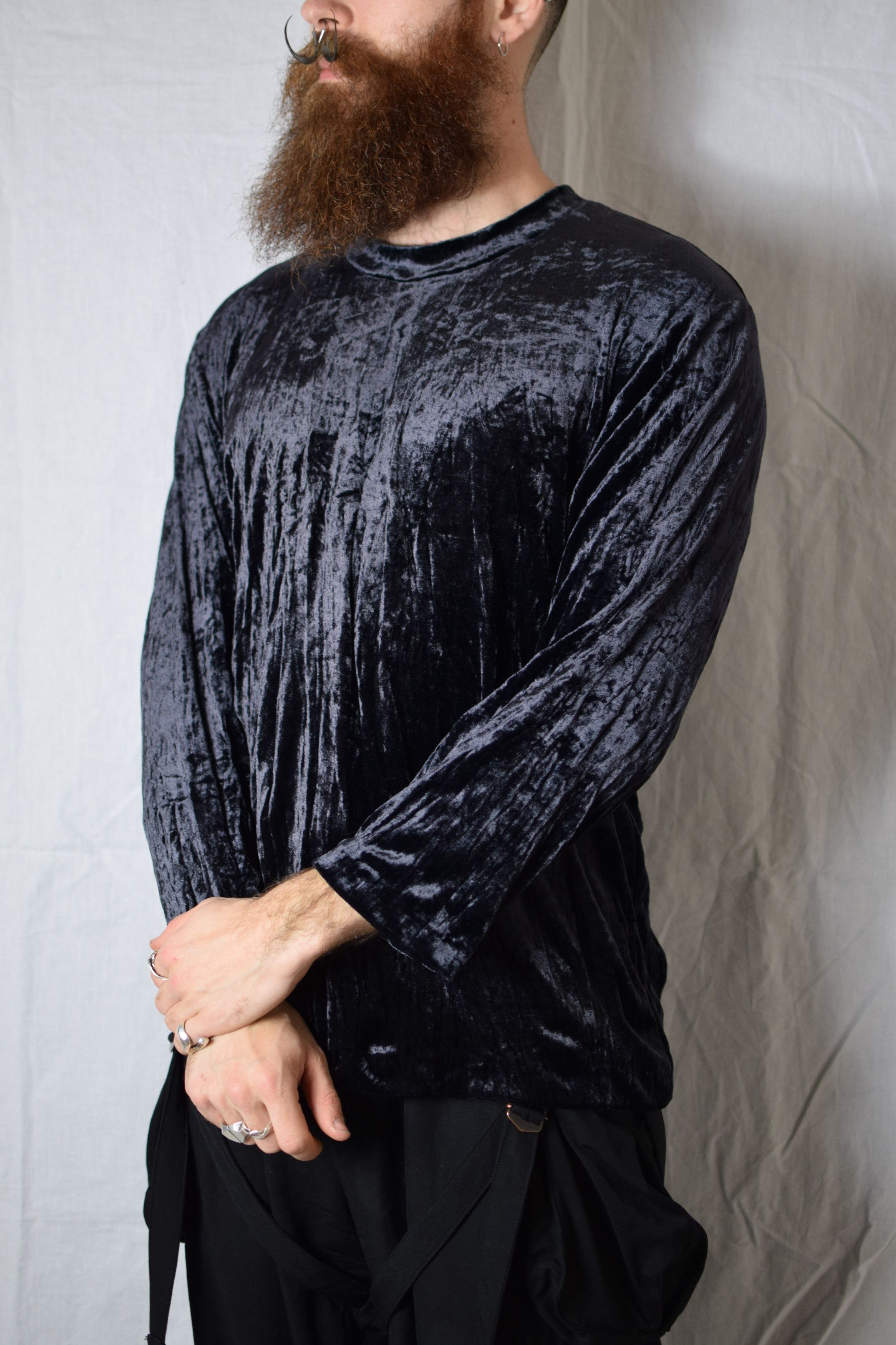 Yohji Yamamoto YYPH AW01 Velour Top - HV-T32-302 Size US L / EU 52-54 / 3 - 1 Thumbnail