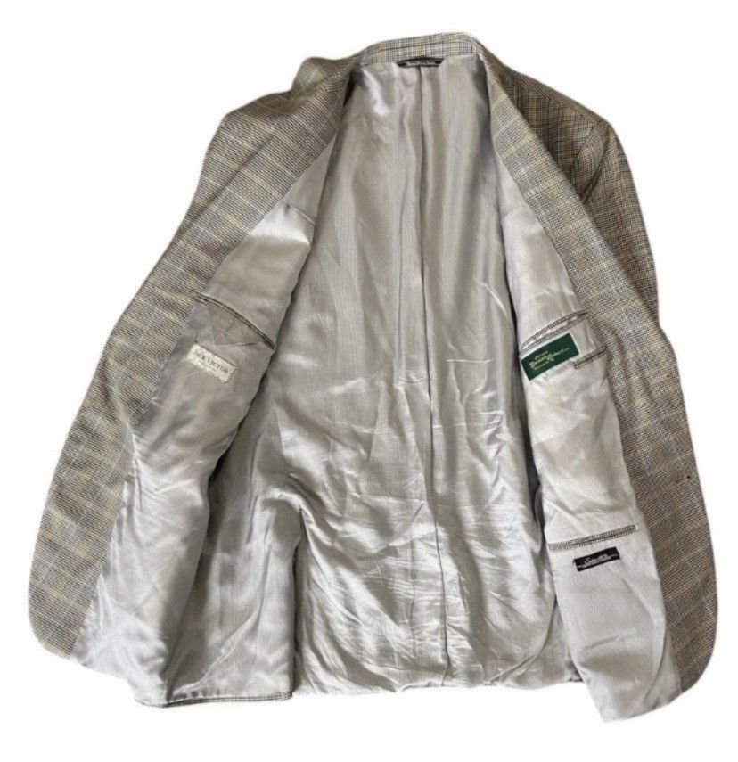 Jack Victor Jack Victor 44R 100% Wool Beige Houndstooth Worsted Wool 44R Size 44R - 6 Thumbnail