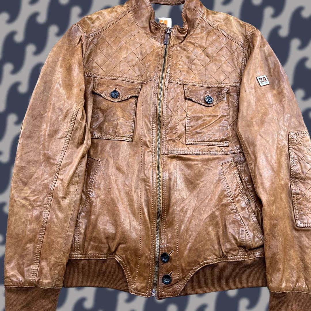 Hugo Boss Hugo Boss Brown Lamb Leather Jacket Mens Size 52 Bomber Jacket Brown Size US L / EU 52-54 / 3 - 1 Thumbnail
