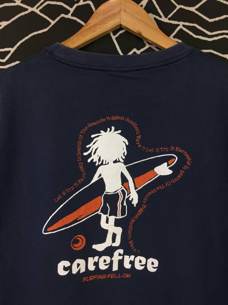 Vintage Vtg Carefree Surfing Fellow Surf & Street Tee Size US M / EU 48-50 / 2 - 3 Thumbnail