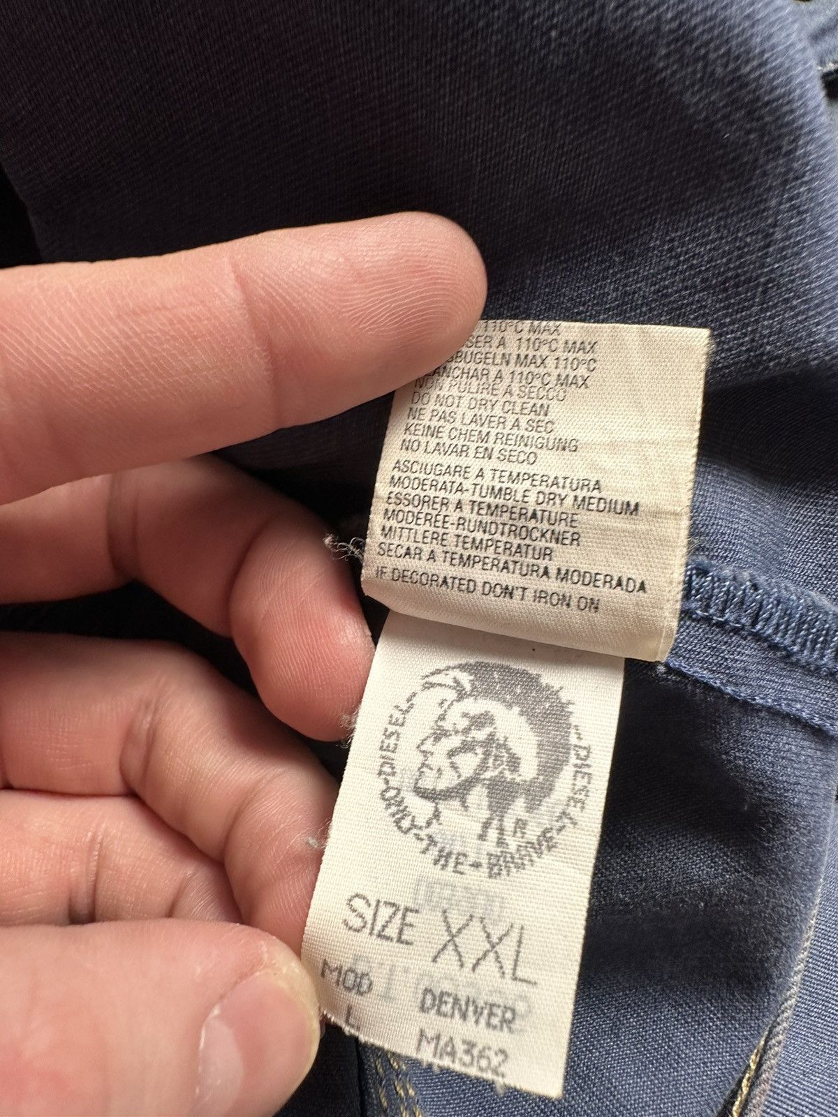 Diesel × Vintage Vintage Diesel denim jacket size XXL rare logo Size US XXL / EU 58 / 5 - 10 Thumbnail