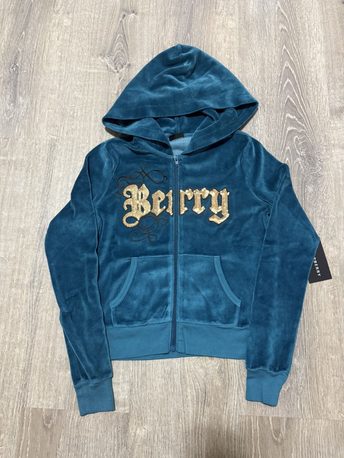 The GV Gallery Gv Gallery Berry Paris Hilton Zip Hoodie Velour Size Small Size S / US 4 / IT 40 - 1 Thumbnail