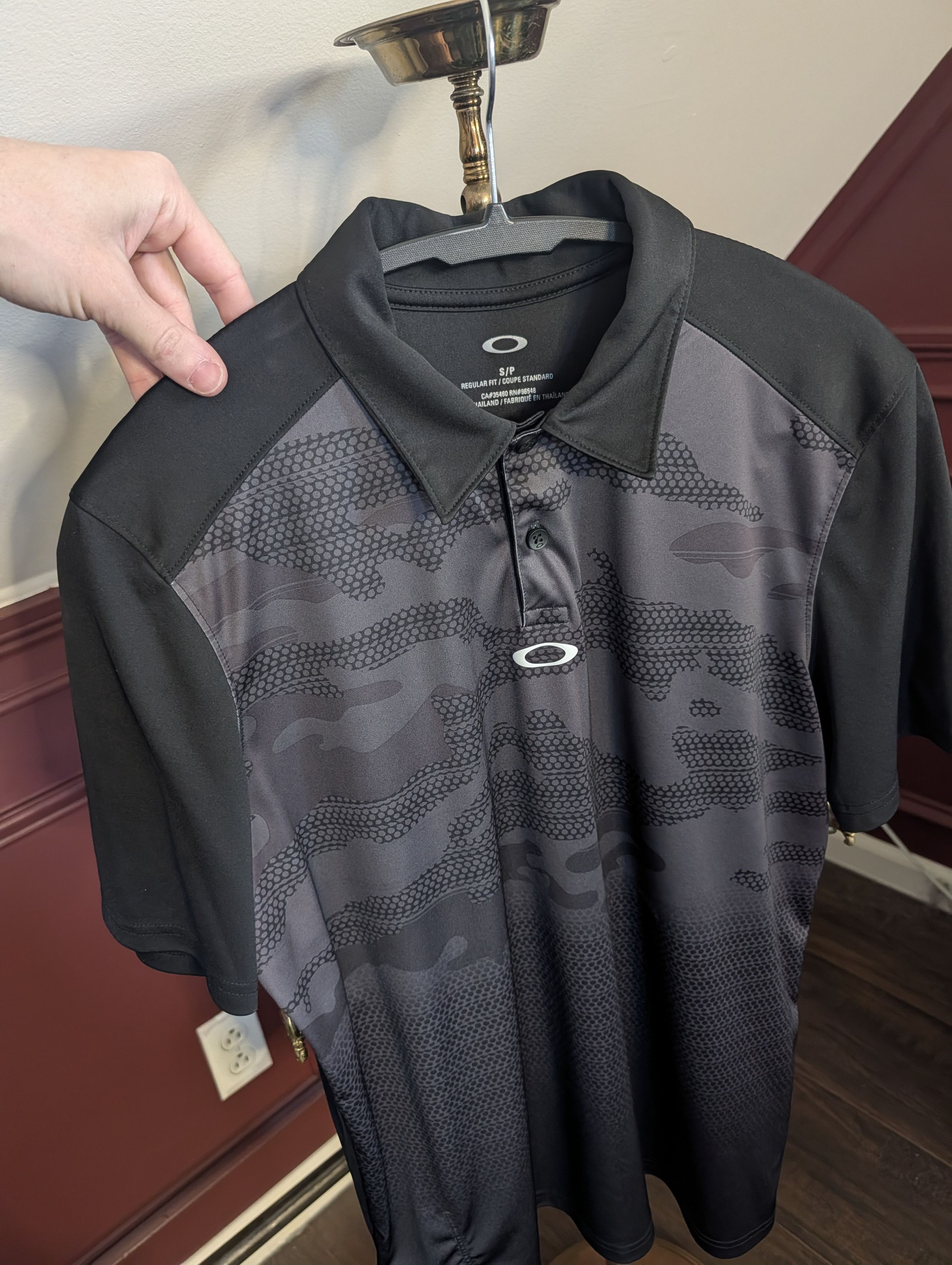 Oakley Black/gray Camo O logo print Eyewear polo shirt S Size US S / EU 44-46 / 1 - 2 Thumbnail