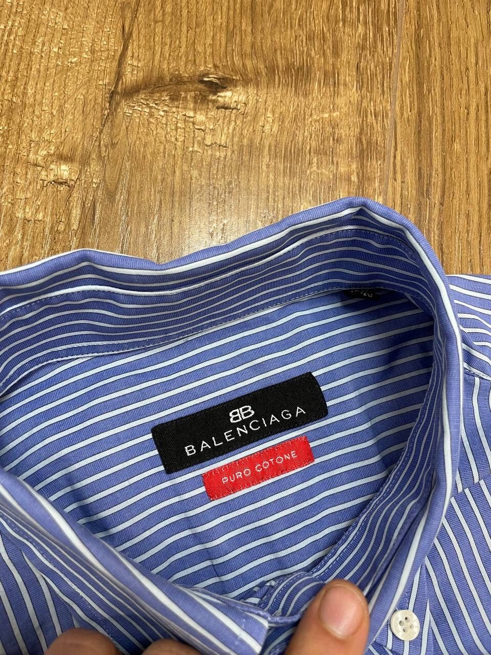 Balenciaga Vintage Balenciaga 90’s Y2K Button Ups Striped Blue Shirt Size US M / EU 48-50 / 2 - 7 Thumbnail