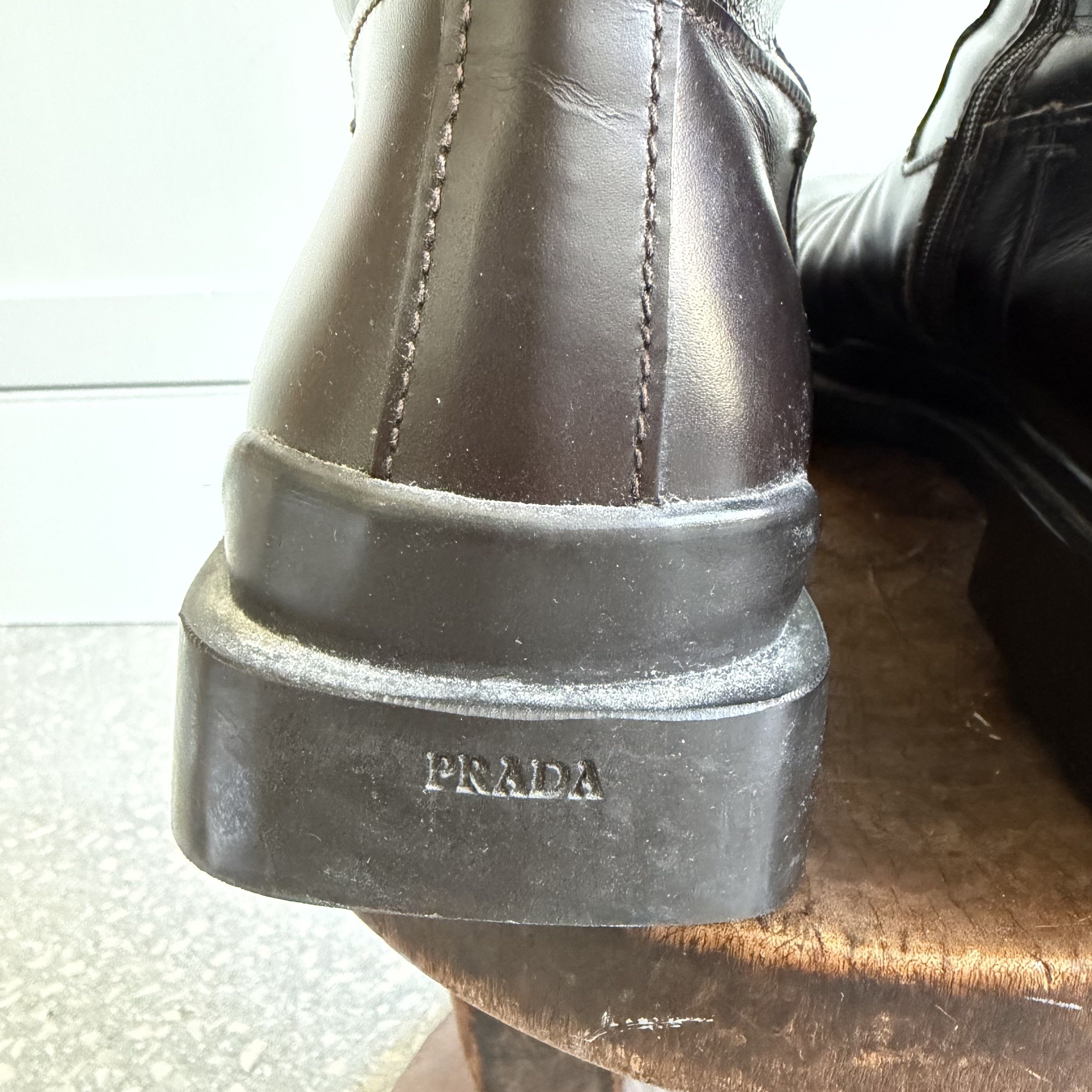 Prada Prada FW1999 Black Leather Square Toe Size US 7 / EU 40 - 10 Thumbnail