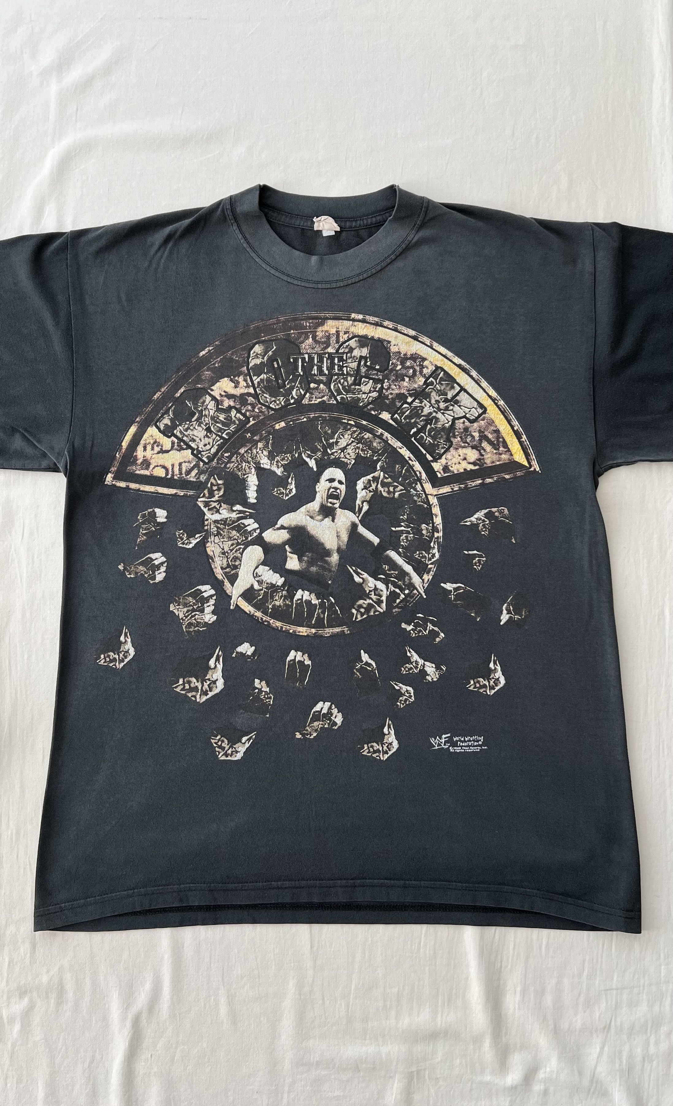 WWE Vintage 1998 The Rock WWE Faded Black T-shirt Size US M / EU 48-50 / 2 - 5 Thumbnail