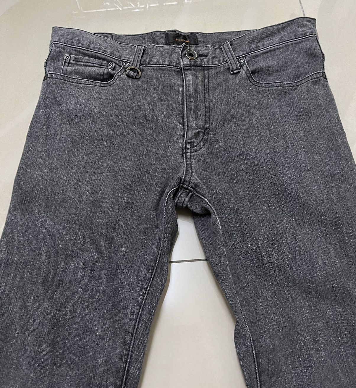 Tete Homme Tete Homme slim cutting grey black jeans Size US 31 - 5 Thumbnail
