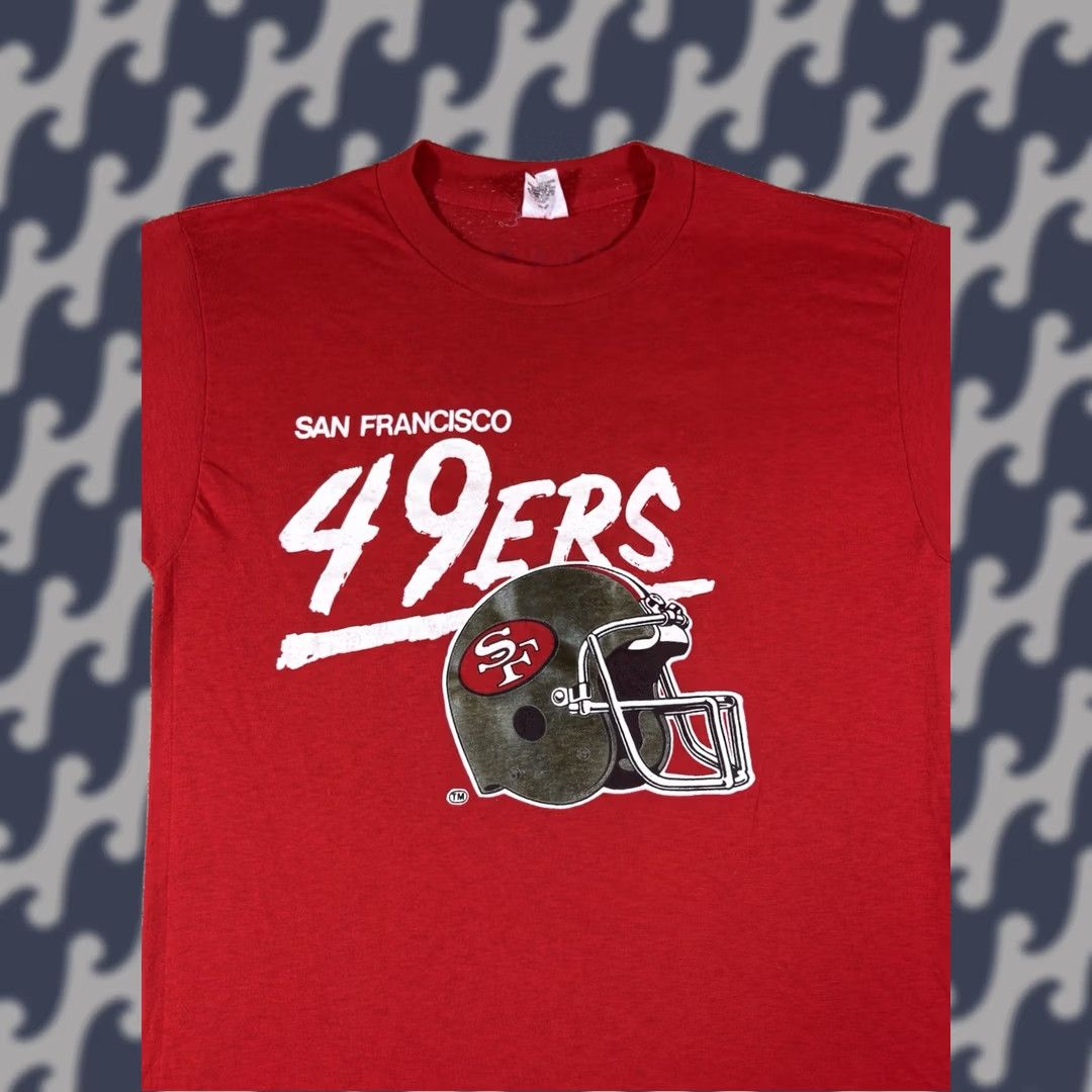 Vintage VINTAGE RP Sportswear SF 49ers Barry Manilow T-Shirt Unisex Adults Short Sleeve Crew Neck Red L USA Made Single Stitch Slim Ballpark 80s 84 Super Bowl Size US L / EU 52-54 / 3 - 1 Thumbnail