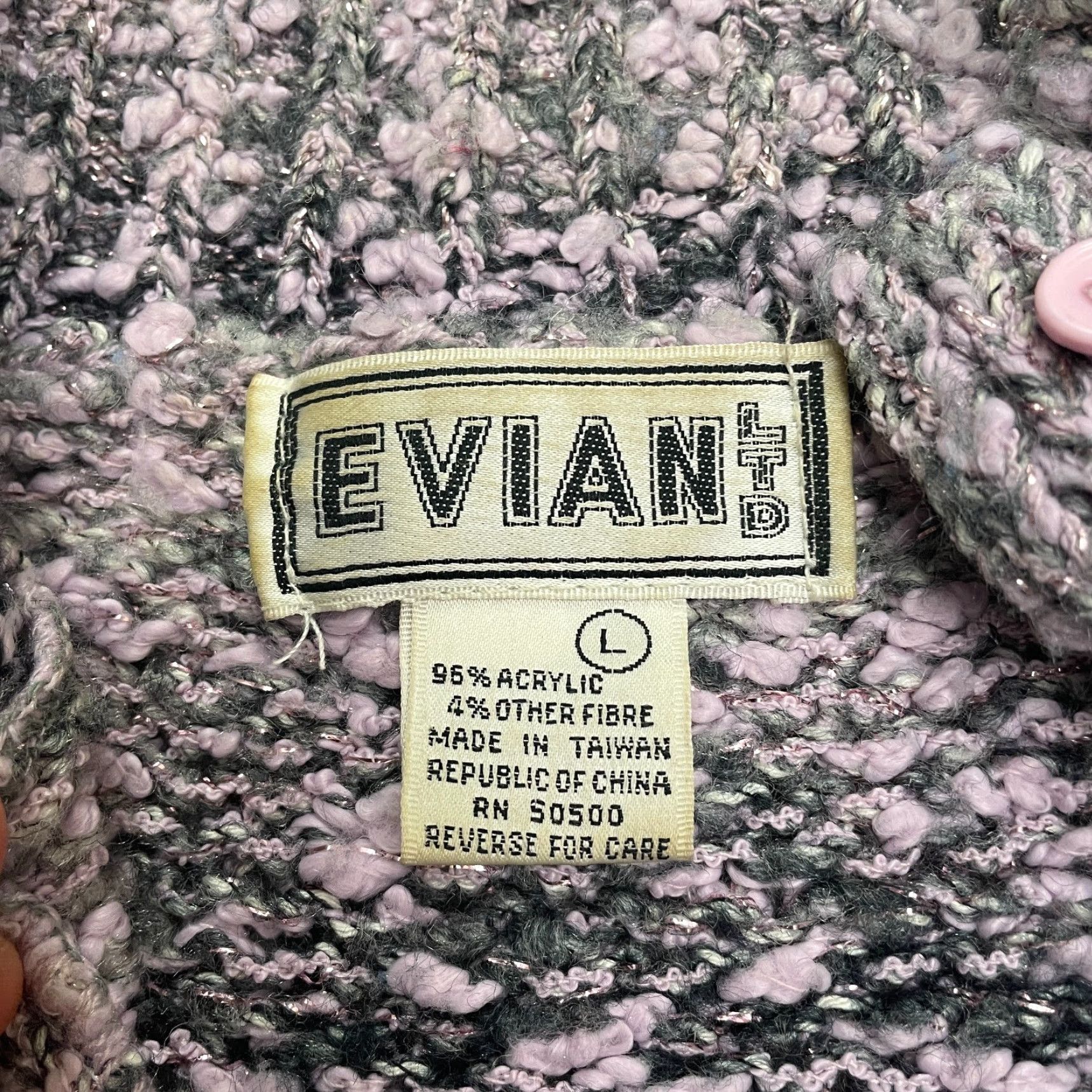 Vintage VINTAGE Evian Pullover Sweater Womens Large Pink 1/2 Button Up Mock Casual Knit Chunky-Knit Size L / US 10 / IT 46 - 7 Thumbnail