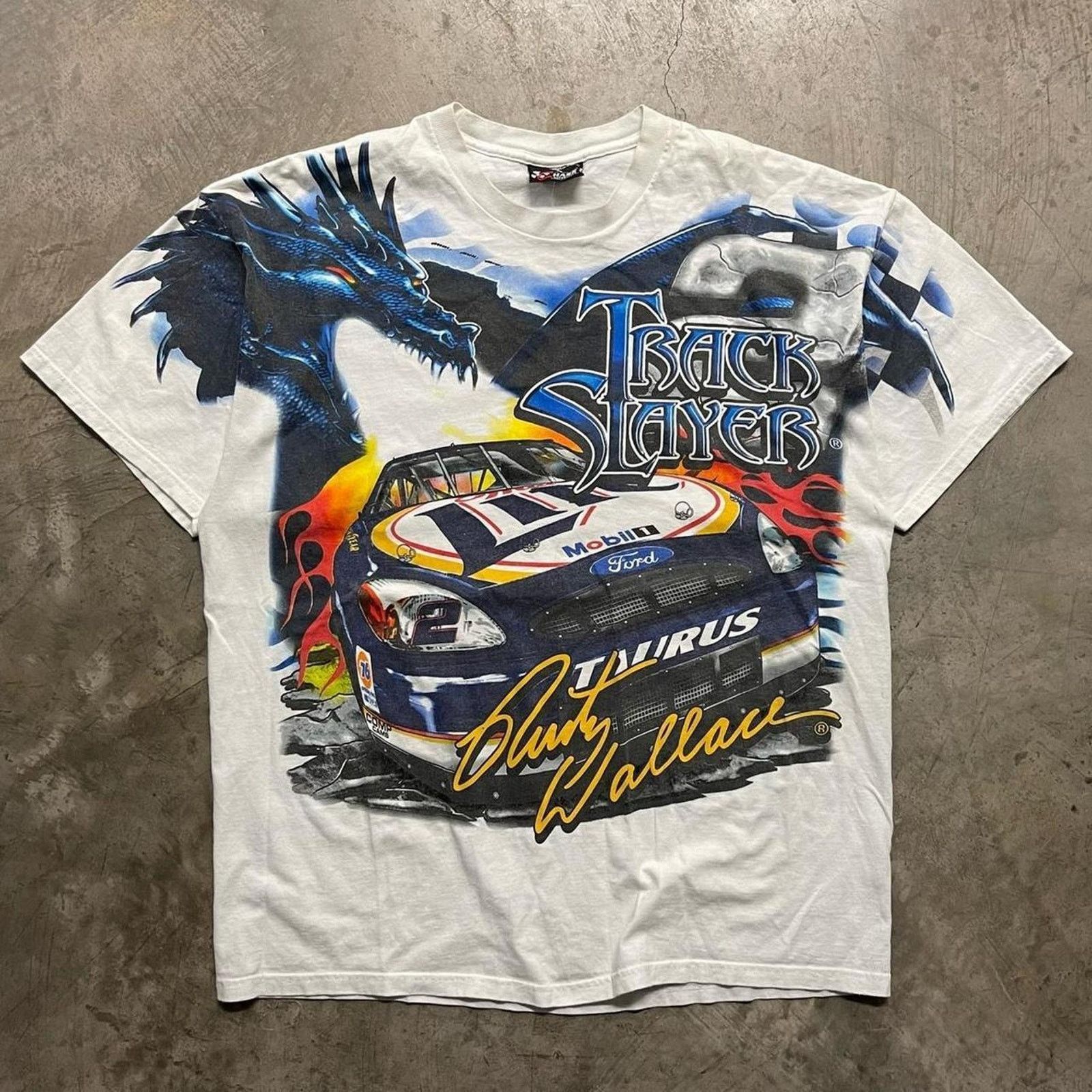 NASCAR Vintage 1990s Nascar Dragon Racing Graphic Tee Mens Large Size US L / EU 52-54 / 3 - 1 Thumbnail