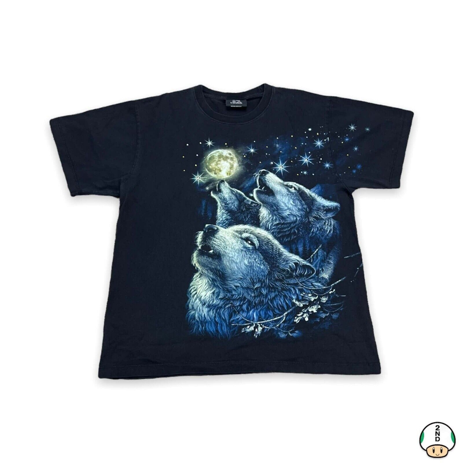 Vintage Vintage Y2K Wolf T Shirt Double Sided Animal Graphic Tee Size US L / EU 52-54 / 3 - 1 Thumbnail