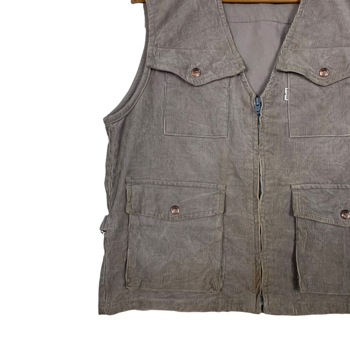 Big John Vintage 90's BIG JOHN Worker Corduroy Vest #2495-C112 Size US L / EU 52-54 / 3 - 3 Thumbnail