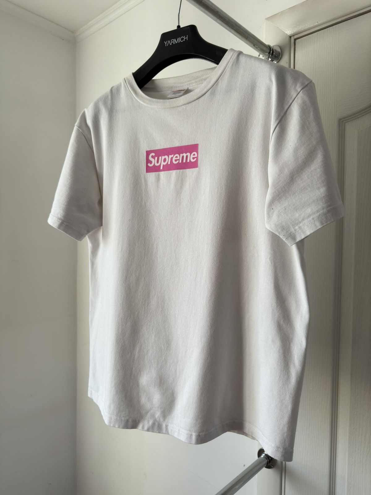 Pink Box Logo Tee Authentic 2005 Supreme Pink Box Logo Tee Relaxed
