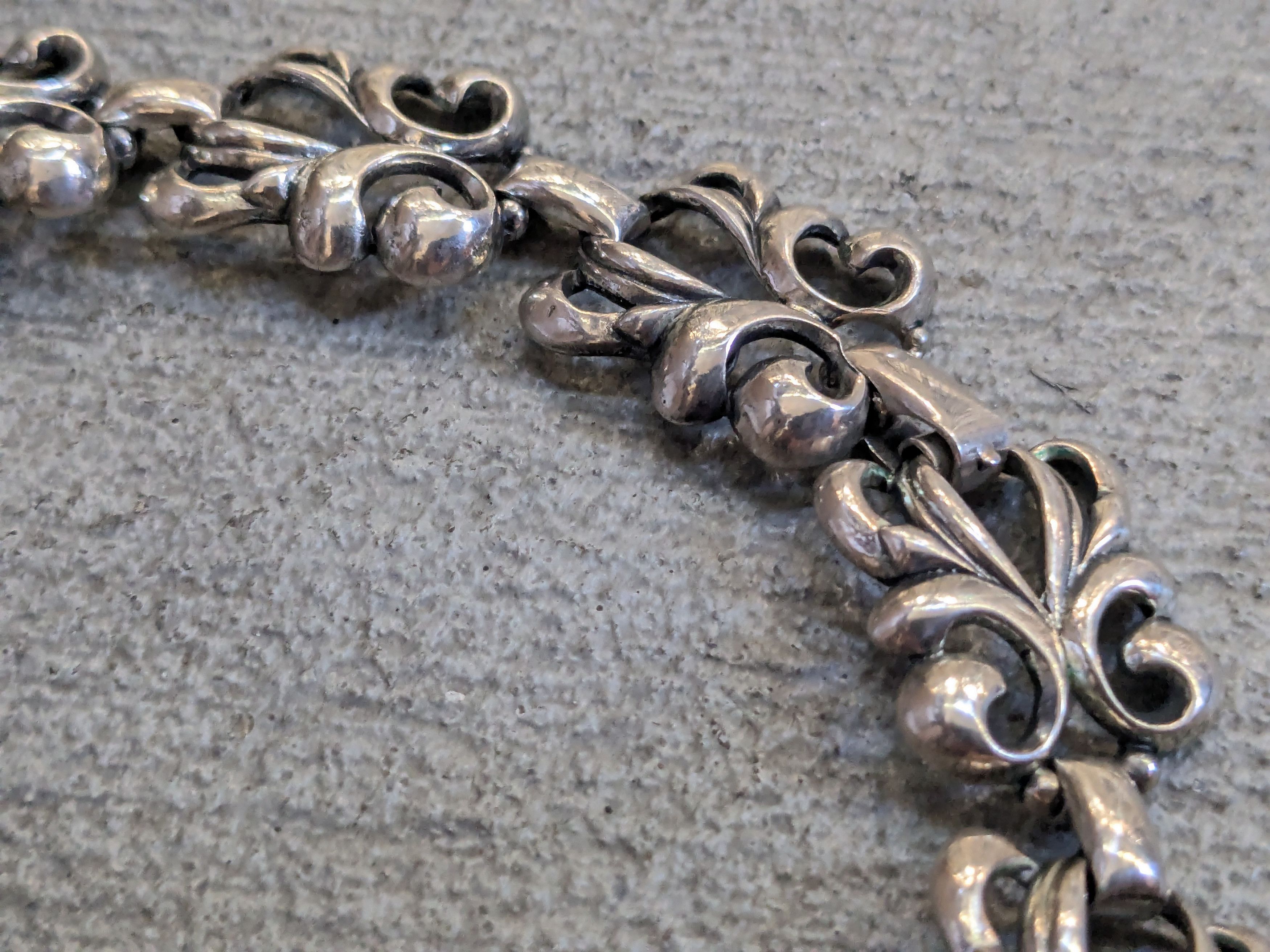 Sterling Silver Sterling Silver Danecraft Necklace Floral Fleur de Lis 15.5" Size ONE SIZE - 4 Thumbnail