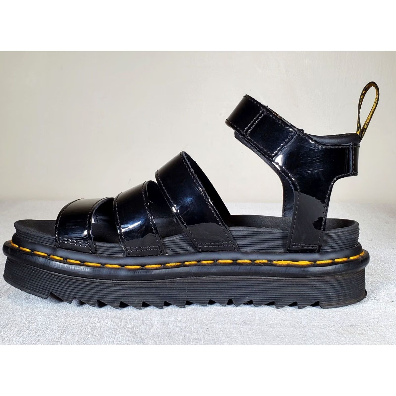 Dr. Martens Dr. Martens Strappy Womens Black Blaire Patent Leather Strap Sandals Platform Women Size US 4 / IT 34 - 3 Thumbnail