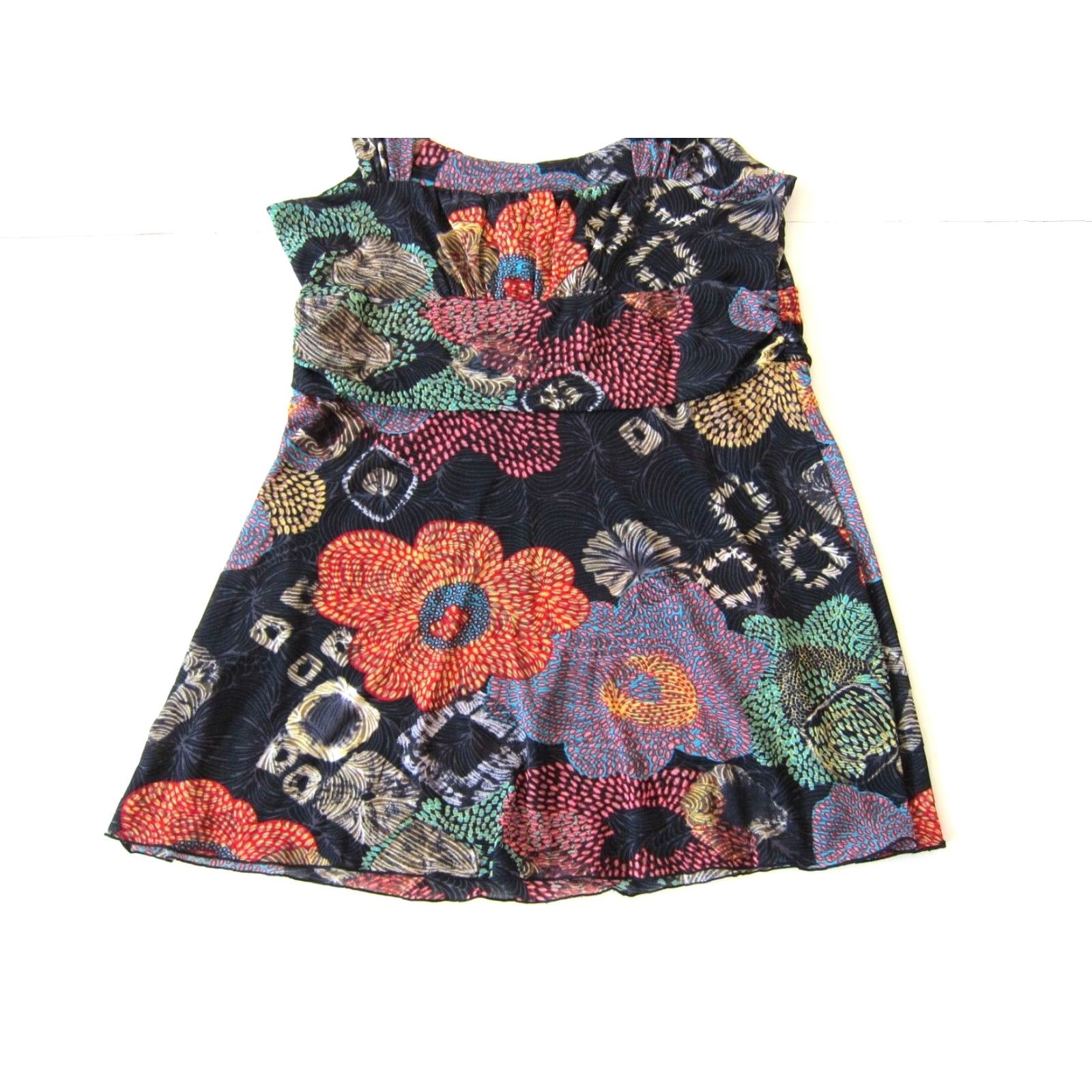 Endless Endless Knot Art Black Green Red Floral Stretch Sleeveless Tank Blouse M Size M / US 6-8 / IT 42-44 - 6 Thumbnail