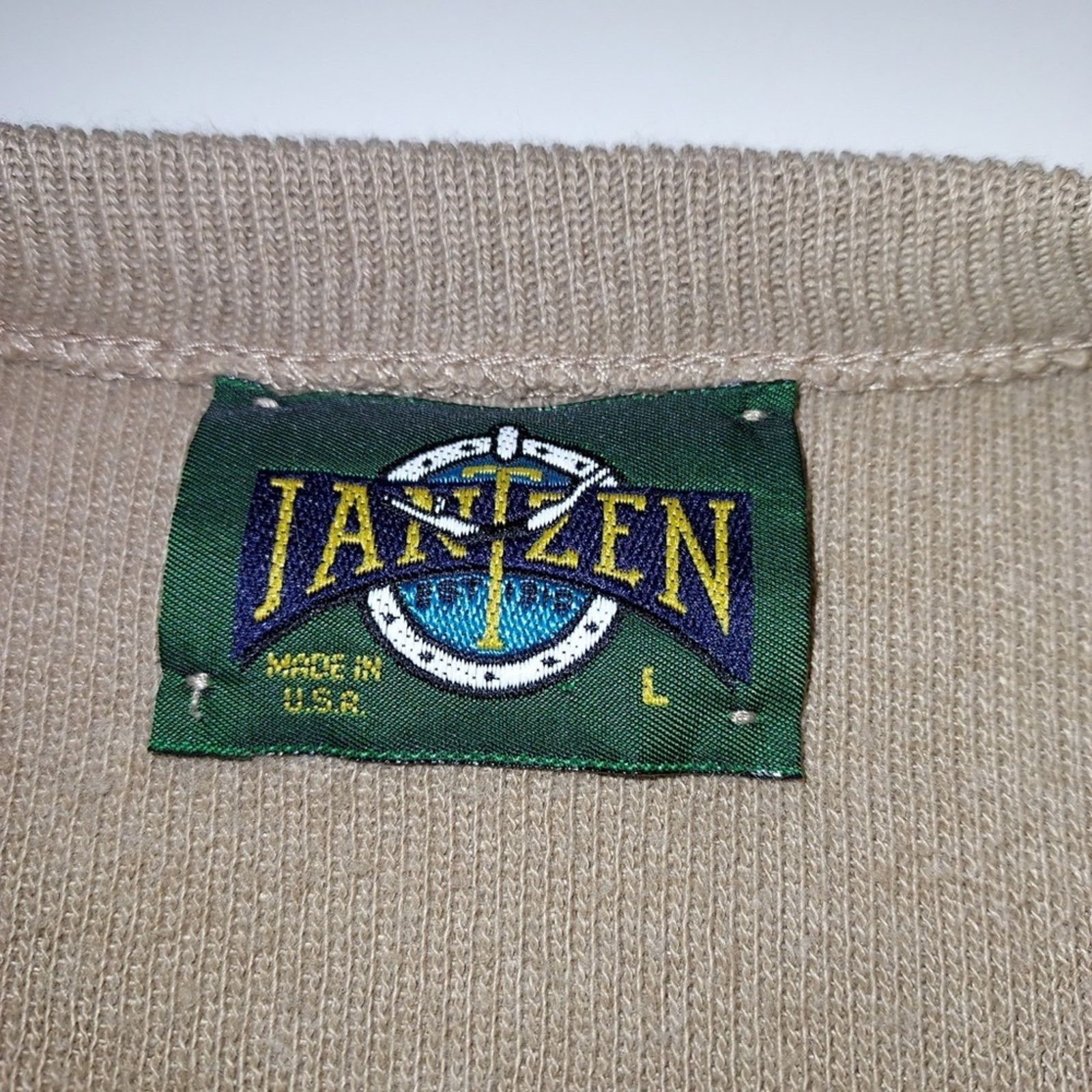 Jantzen Vintage Jantzen Men's Knit Tan Brown Pullover V-Neck Sweater Size US L / EU 52-54 / 3 - 3 Thumbnail