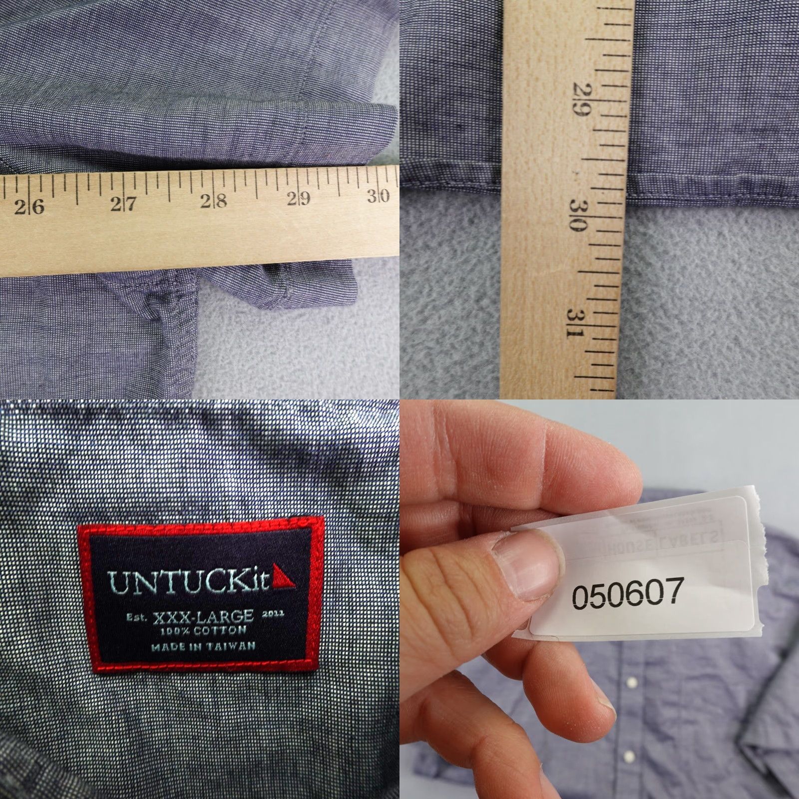 UNTUCKit UNTUCKit Shirt Mens 3XL Gray Button-Up Short Sleeve Casual Outdoor Pocket Shirt Size US XXL / EU 58 / 5 - 8 Thumbnail