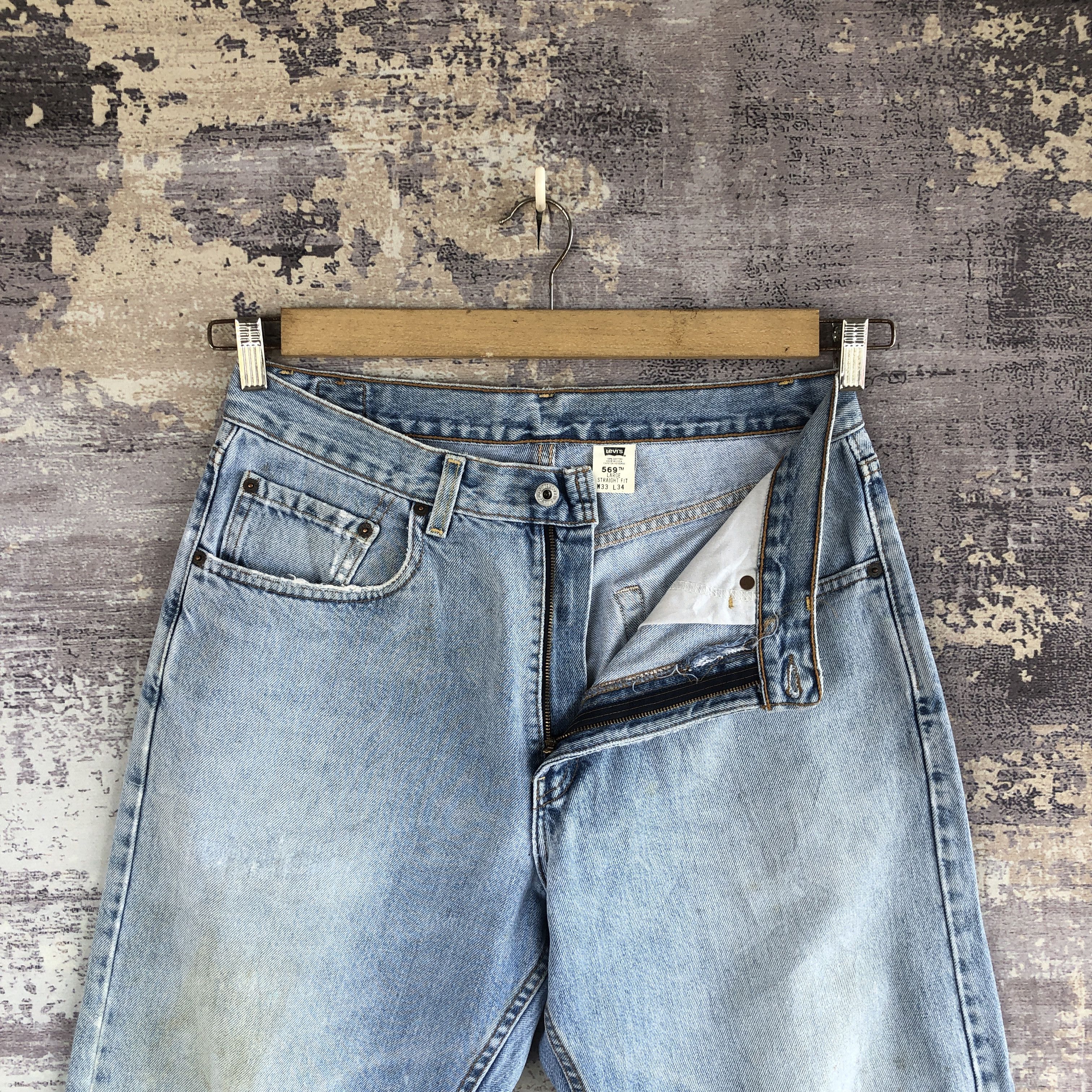 Levi's × Vintage Vintage Levis 569 Sun Faded Baggy Jeans Levi's Ripped Denim Size US 32 / EU 48 - 6 Thumbnail