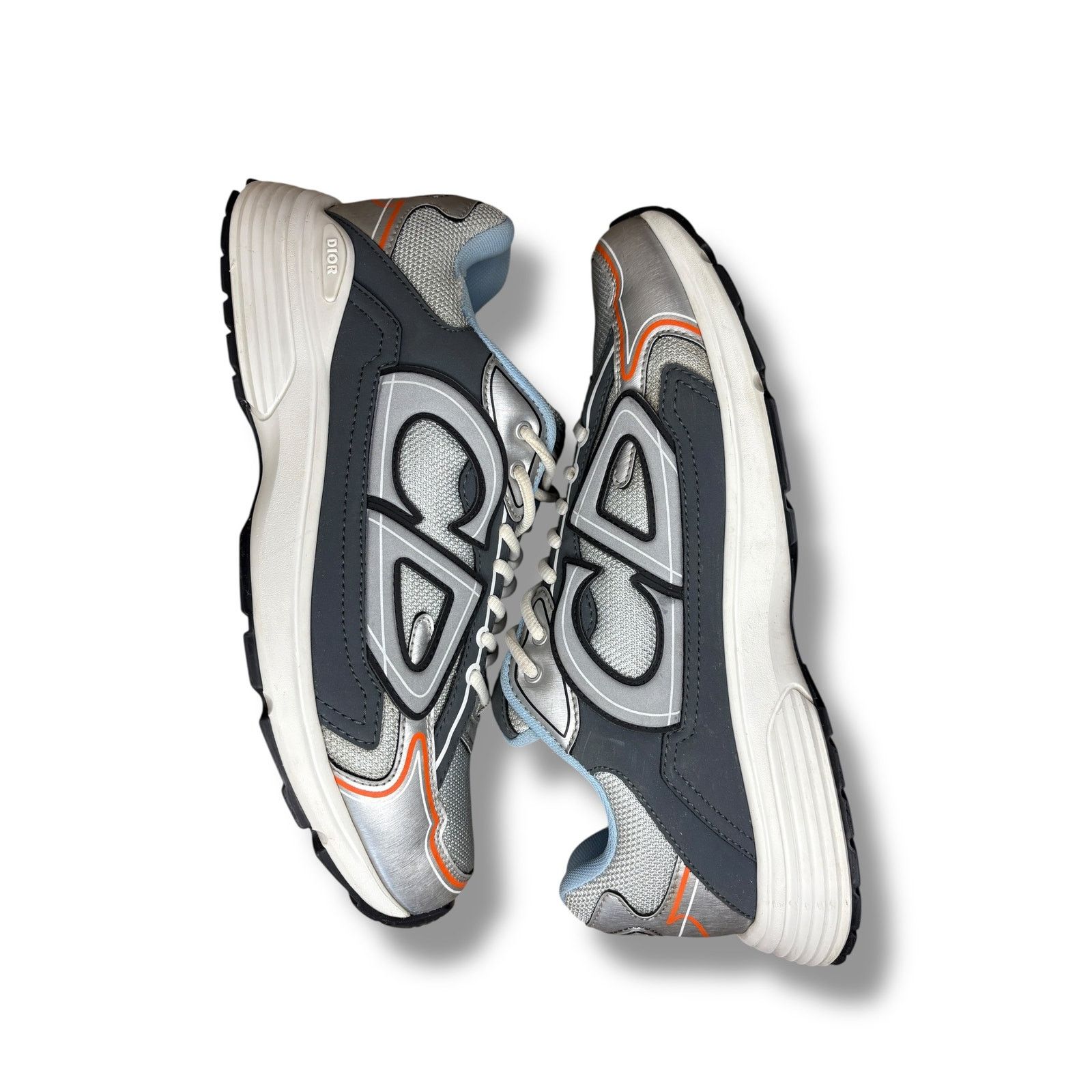 Dior Dior B30 Silver Grey Blue Orange Sneakers | Size 44 (11US) Size US 11 / EU 44 - 1 Thumbnail