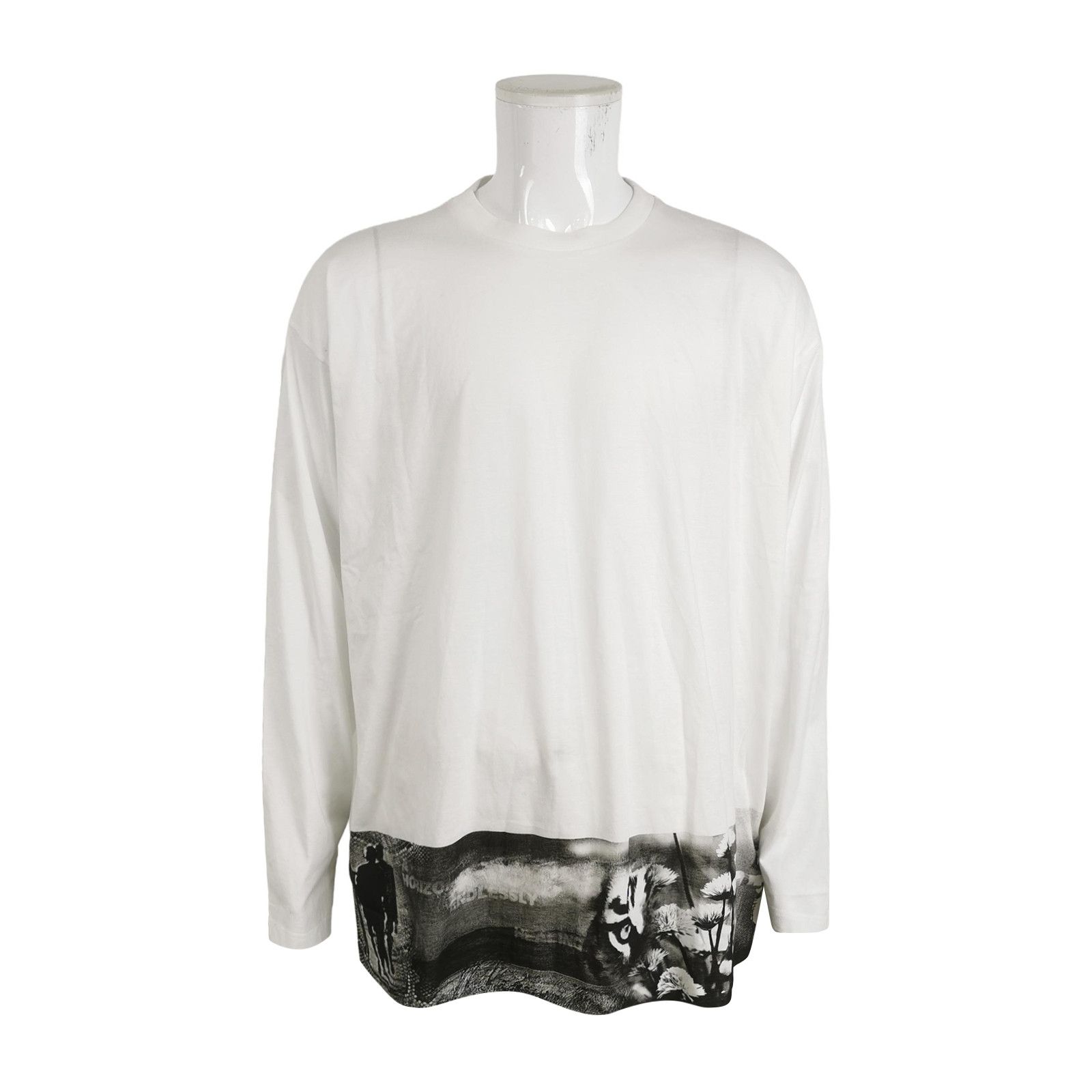 Prada Prada White Crewneck Long-Sleeve Printed Sweater Size US M / EU 48-50 / 2 - 1 Thumbnail