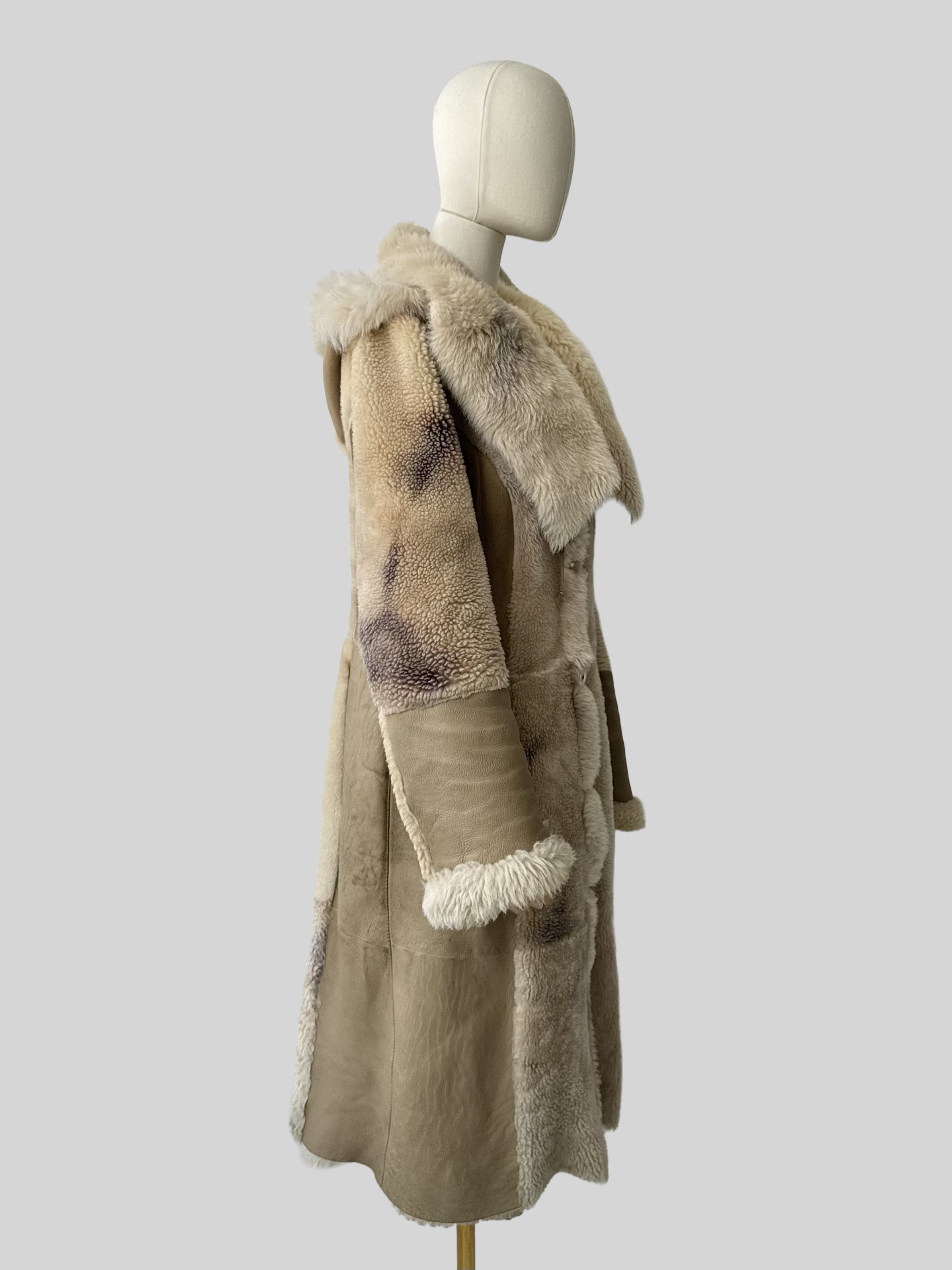 Vintage Vintage Real Sheepskin Hooded Coat (ET1)(D15) Size XL / US 12-14 / IT 48-50 - 3 Thumbnail