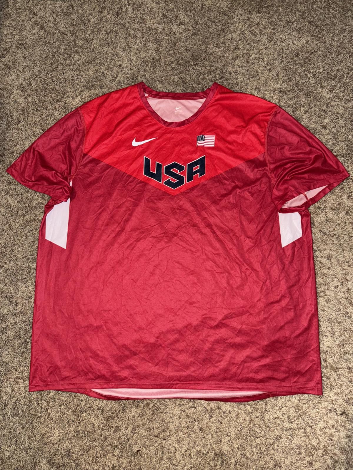 Nike RARE Nike USA Men Official 2012 London Olympic Thrower Shirt Size US XXL / EU 58 / 5 - 1 Thumbnail