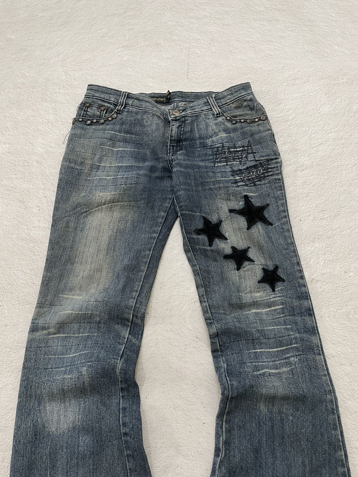Hysteric Glamour 2000s Hysteric Star Patch Flare Denim Mudwash Y2K Japanese Size US 30 / EU 46 - 2 Thumbnail