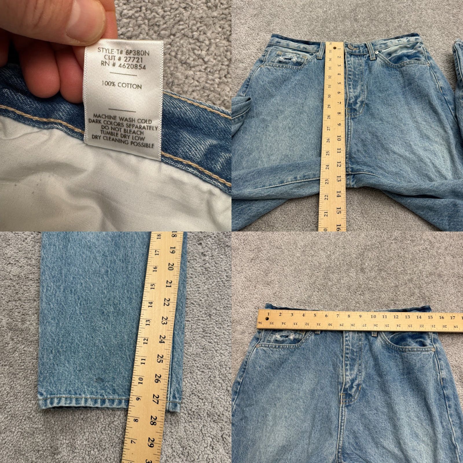 Vintage JUST BLACK Jeans Womens 30 Blue High Rise 90s Straight Distressed Button Fly Denim - City Grunge Streetwear Casual Vintage-Not - 5-Pocket Size 30" / US 8 / IT 44 - 9 Thumbnail