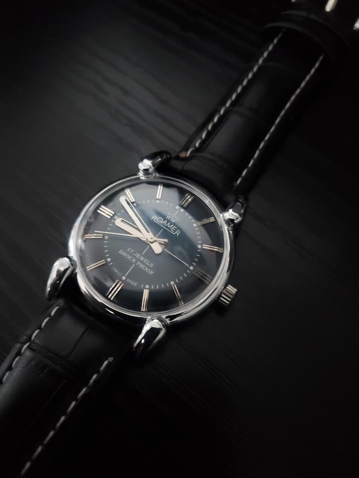 image of Roamers Nos Vintage Roamer St96 Swiss Mechanical Men's Watch in Blue