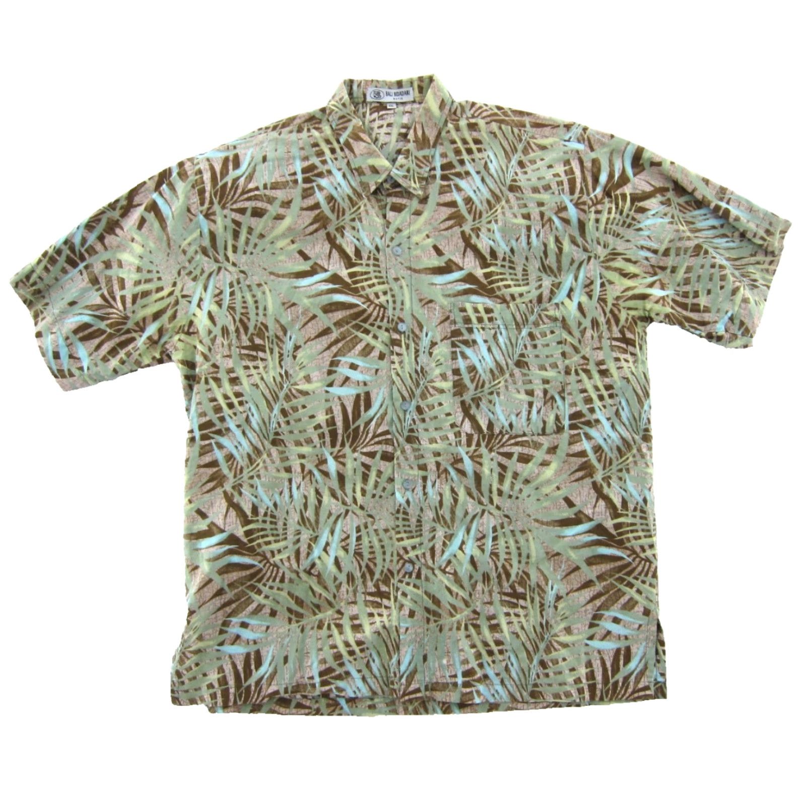Vintage VTG Bali Bidadari Batik Floral Hawaiian Shirt 2X Green Brown Blue Short Sleeve Men Bitcoin? Size US XXL / EU 58 / 5 - 2 Thumbnail