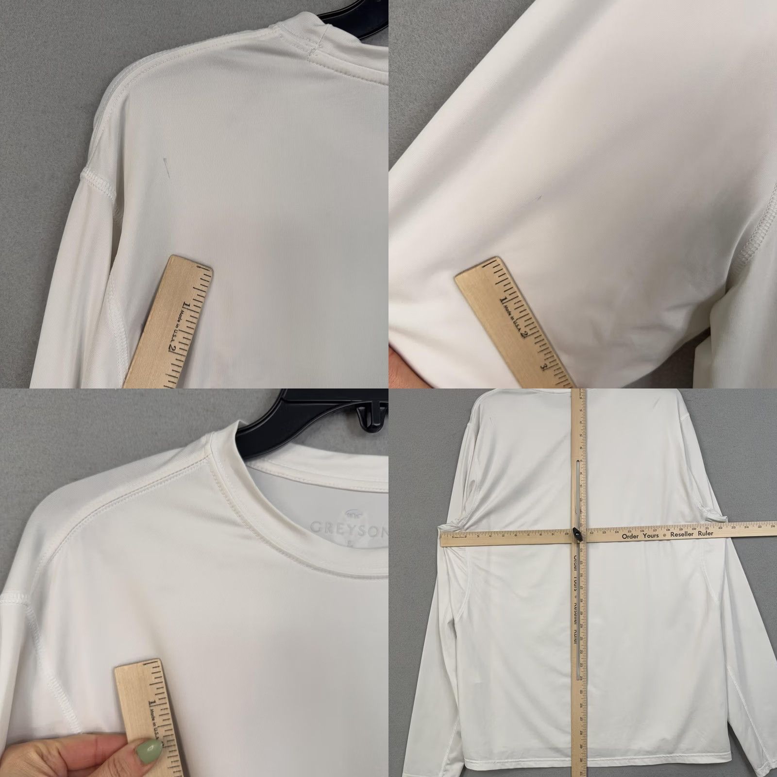 Vintage Greyson Shirt Mens Large White Pickle Open 2024 Tennis Performance Long Sleeve Crew Neck Polo Shirt Size US L / EU 52-54 / 3 - 8 Thumbnail