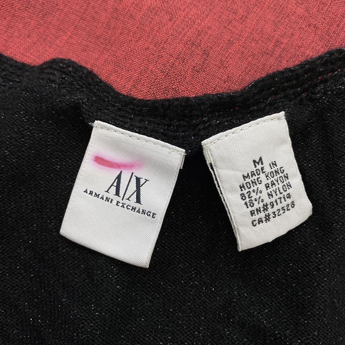 Armani × Armani Exchange × Vintage Vintage A/X ARMANI EXCHANGE Rhinestone Beads Design Black Size M / US 6-8 / IT 42-44 - 5 Thumbnail