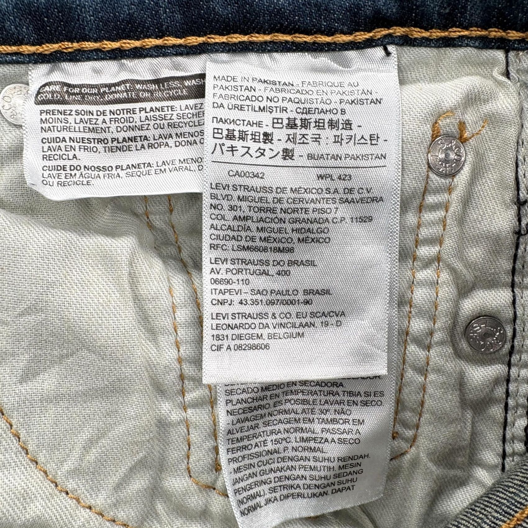 Levi's Levis 513 Jeans Mens 28x30 Blue Medium Wash Slim Straight Stretch Denim Pants Size US 28 / EU 44 - 4 Thumbnail