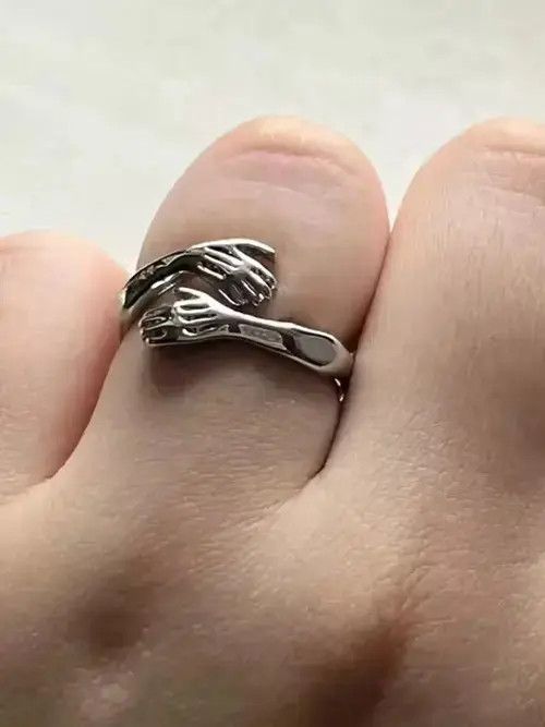 Jewelry × Vintage Vintage Hand Finger Ring Art SilverJewelry Size ONE SIZE - 2 Thumbnail