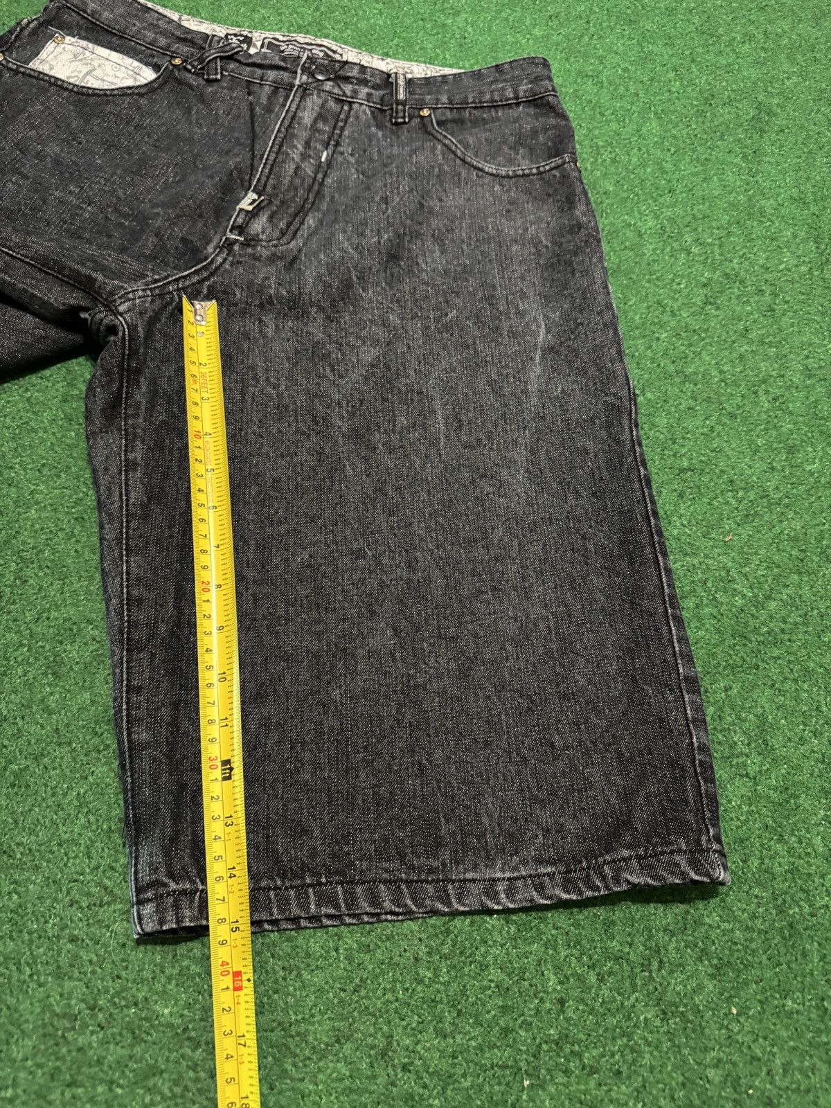 LRG Lrg Baggy Jort Hip Hop Grunge 34 Y2K Black 15” Denim Shorts Size US 34 / EU 50 - 7 Thumbnail