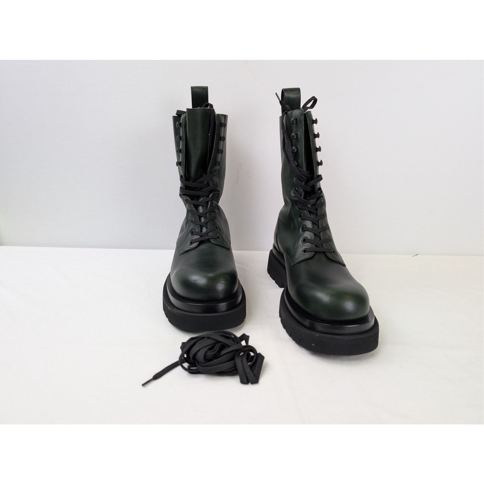 Bottega Veneta o1rshd1 Military Calf Lug Boots in Bottle Green Size US 11 / EU 44 - 5 Thumbnail