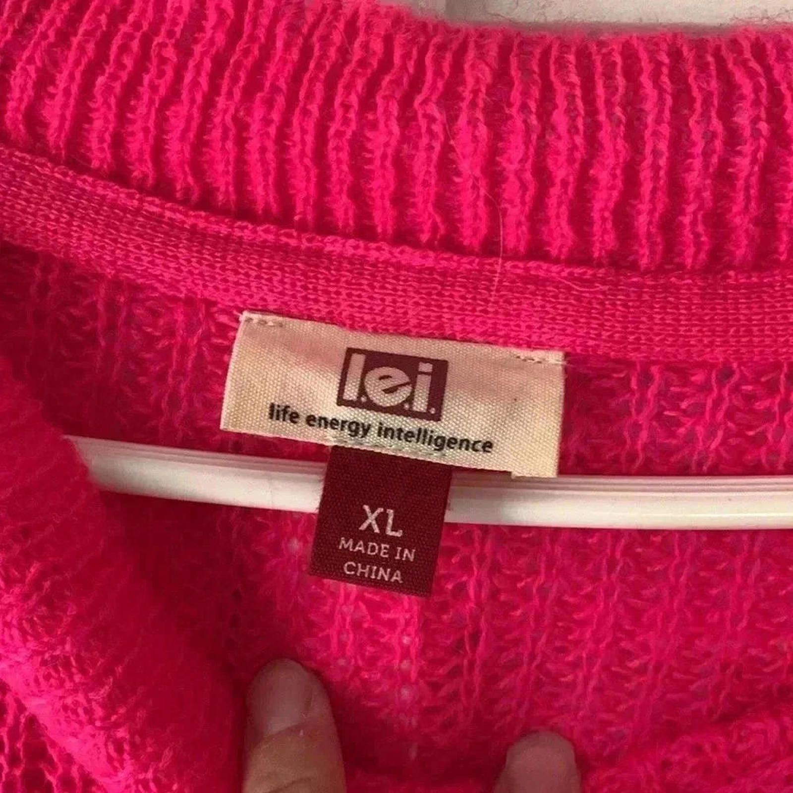 Designer Trendy Knit Sweater in Bright Pink Size S / US 4 / IT 40 - 6 Thumbnail