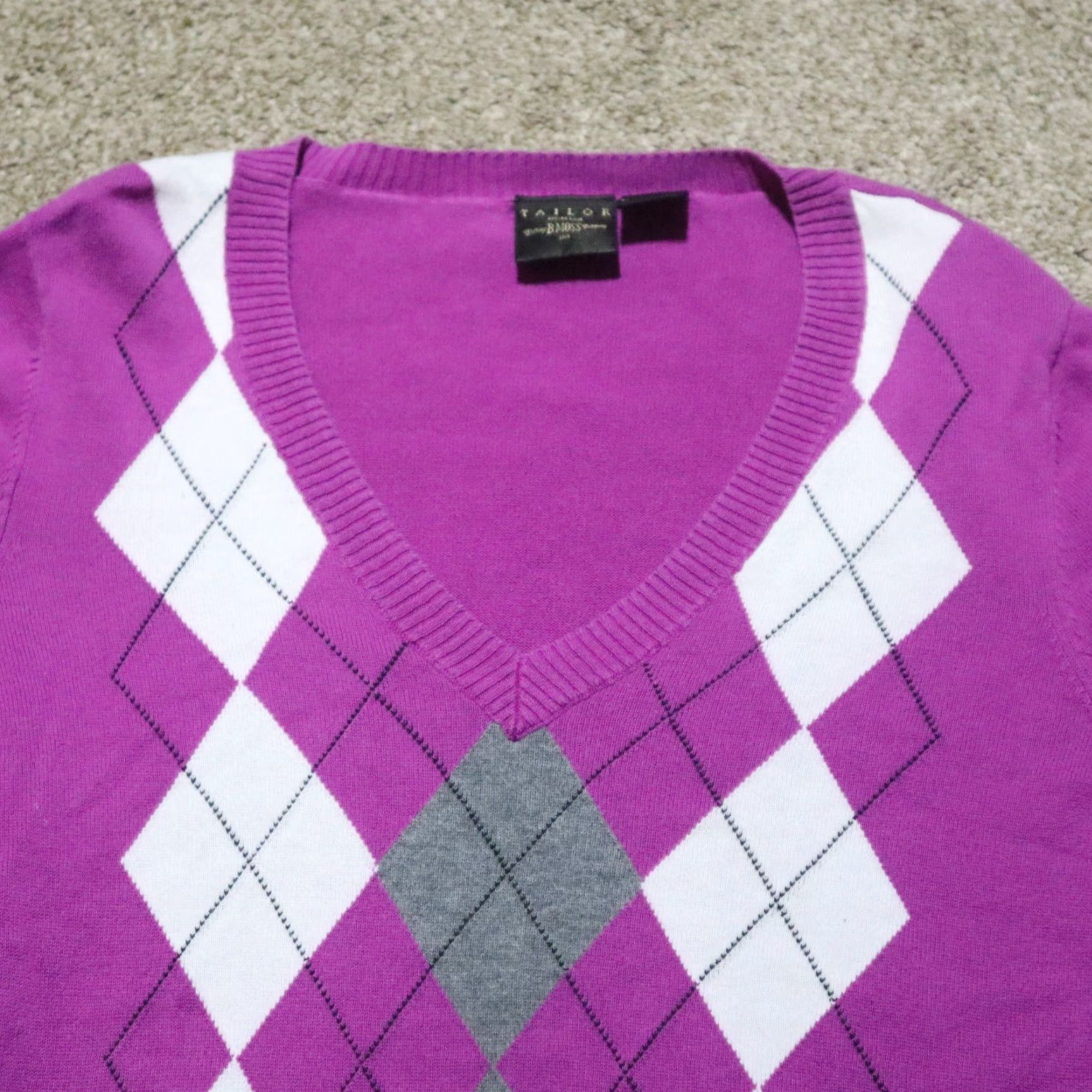 Vintage B. Moss Sweater Pullover Women's Purple V-Neck Casual Long Sleeve M Size M / US 6-8 / IT 42-44 - 2 Thumbnail
