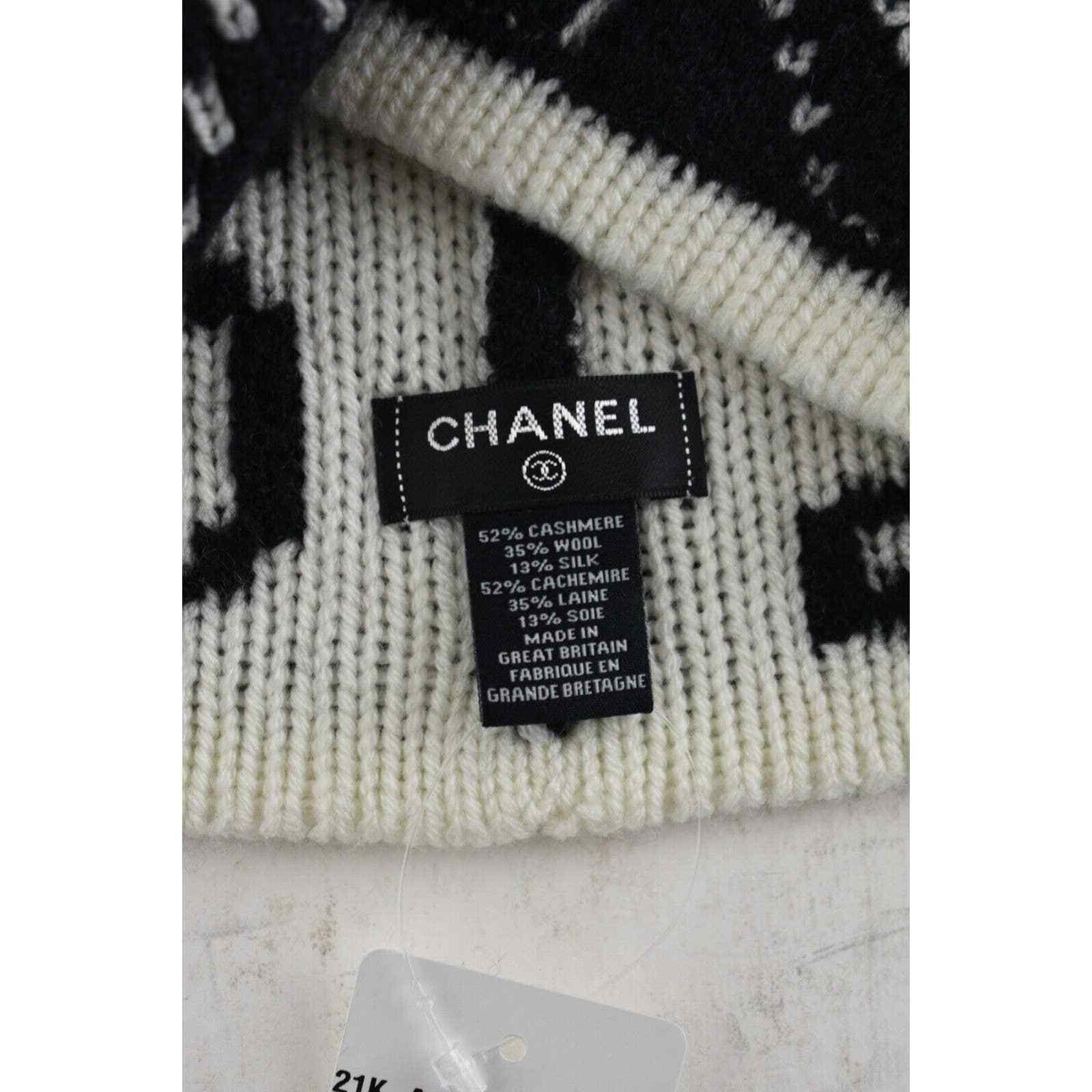 Chanel Chanel Letter Cashmere Wool Silk Knit Beanie Winter Hat Size ONE SIZE - 7 Thumbnail